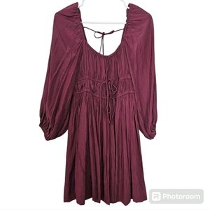 Fabrik purple milk maid baloon sleeves mini dress size S